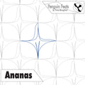Patterned design with 'Penguin Feats' and 'Ananas' text on a white background