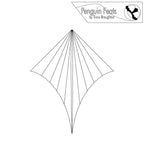 Black and white kite design with 'Penguin Feats' logo at the top right corner on a white background.