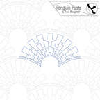 Design layout with arching geometric shapes and 'Penguin Feats' branding at the top.