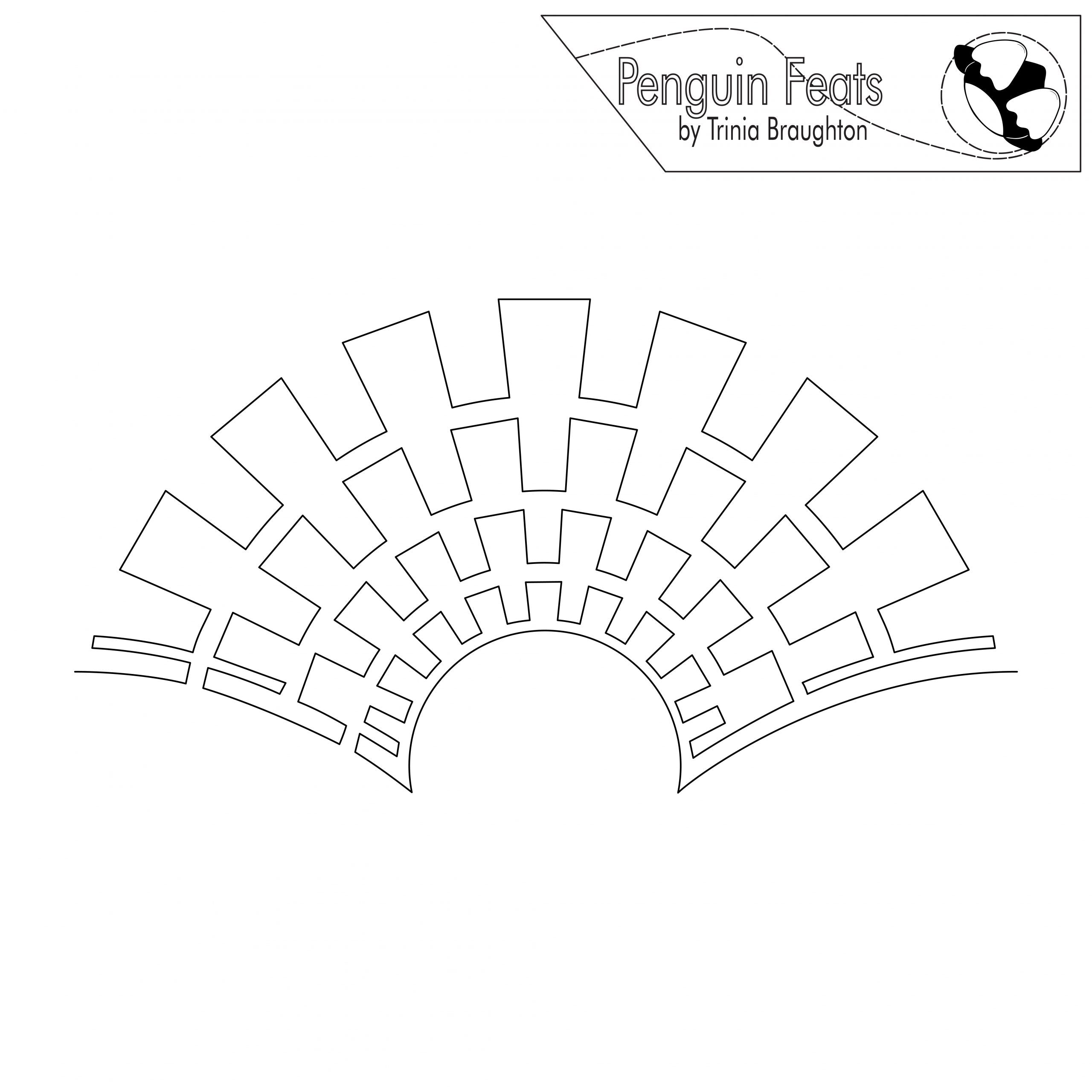 Outline of a circular arch with 'Penguin Feats' logo at the top