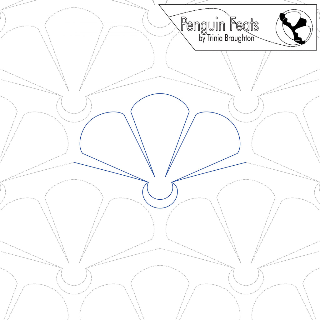 Outline of a floral shape with 'Penguin Feats' branding at the top.