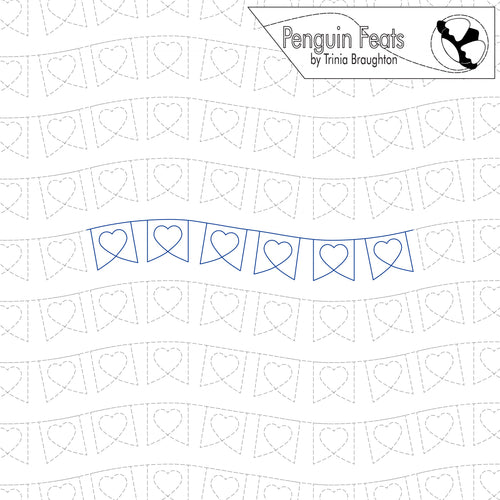 banner with heart-shapes and 'Penguin Feats' branding at the top.