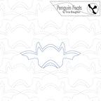 Outline of a bat on a patterned background with 'Penguin Feats' branding.