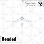 Design of a beaded pattern with 'Penguin Feats' branding at the top.