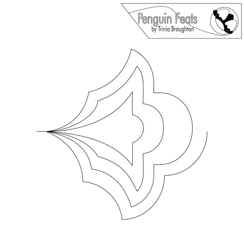 Black and white geometric design with 'Penguin Feats' logo at the top.