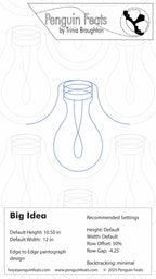 Outline of a light bulb with 'Penguin Feats' branding at the top and design settings.