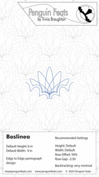 Pattern setting for geometric design with text and branding at the top.