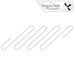 Outline of paper clip shapes on a white background with 'Penguin Feats' branding.