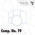 Composition Number 79 continuous line geometric shapes and 'Penguin Feats' branding