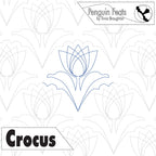 Design of a crocus flower with 'Penguin Feats' branding at the top and 'Crocus' text at the bottom.