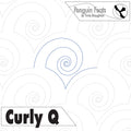 Pattern with curved lines and 'Penguin Feats' branding on a white background