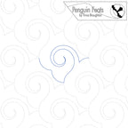 Patterned paper with swirling circular designs and 'Penguin Feats' branding.