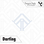 Design with geometric shapes and text on a white background