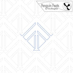 Geometric pattern with a logo and text on a white background