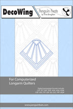 DecoWing pattern for computerized longarm quilters with a blue geometric design on a light blue background.