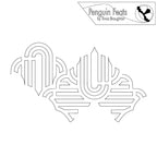 Continuous black line of geometric design with 'Penguin Feats' logo at the top