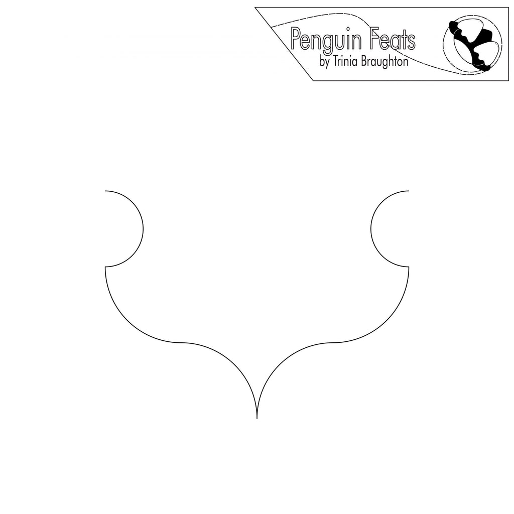 Outline of a curve and circle with 'Penguin Feats' branding at the top.