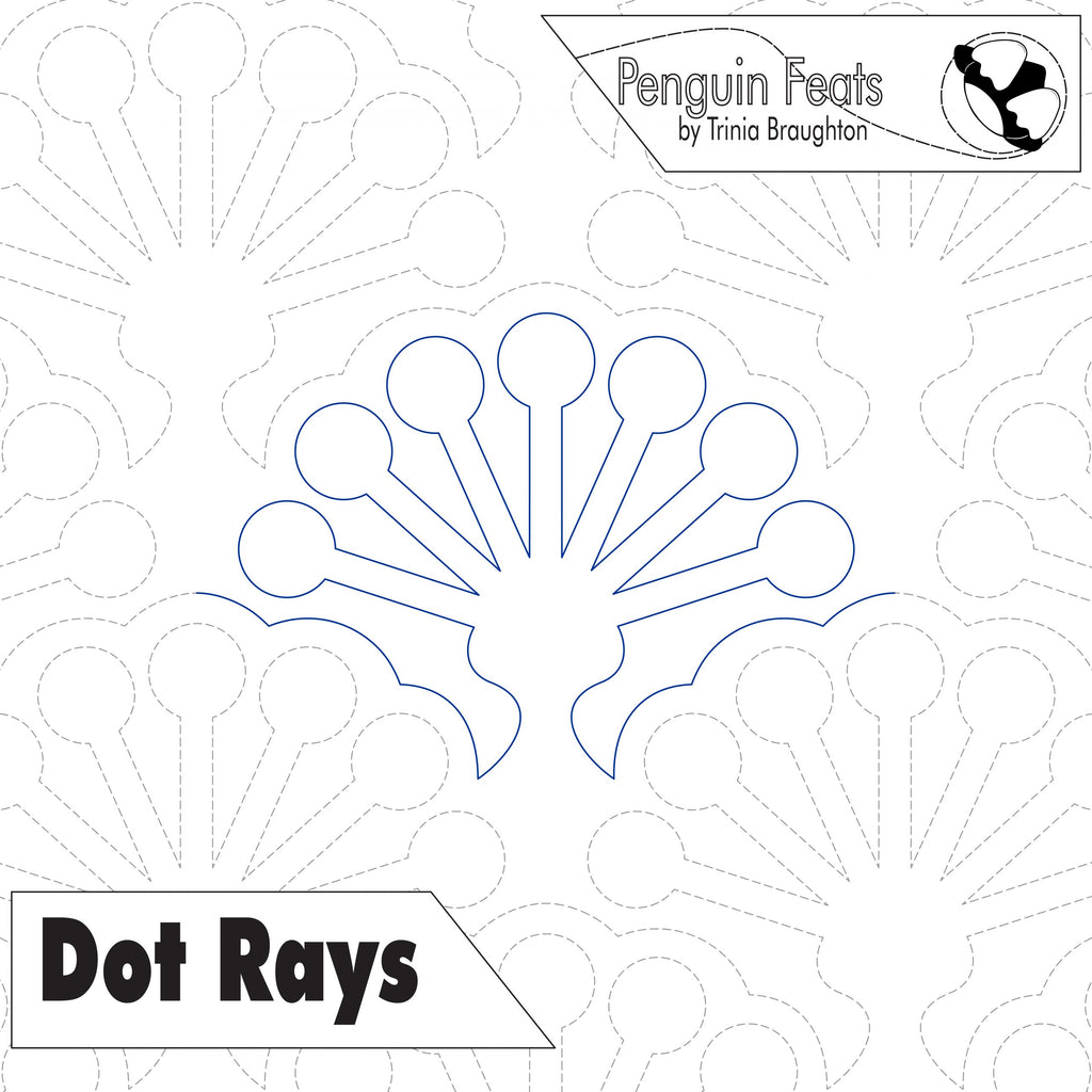 Dot rays design with 'Penguin Feats' branding at the top
