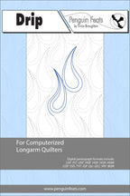 Quilting design sheet for computerized longarm quilters with a blue and gray design on a light blue background.