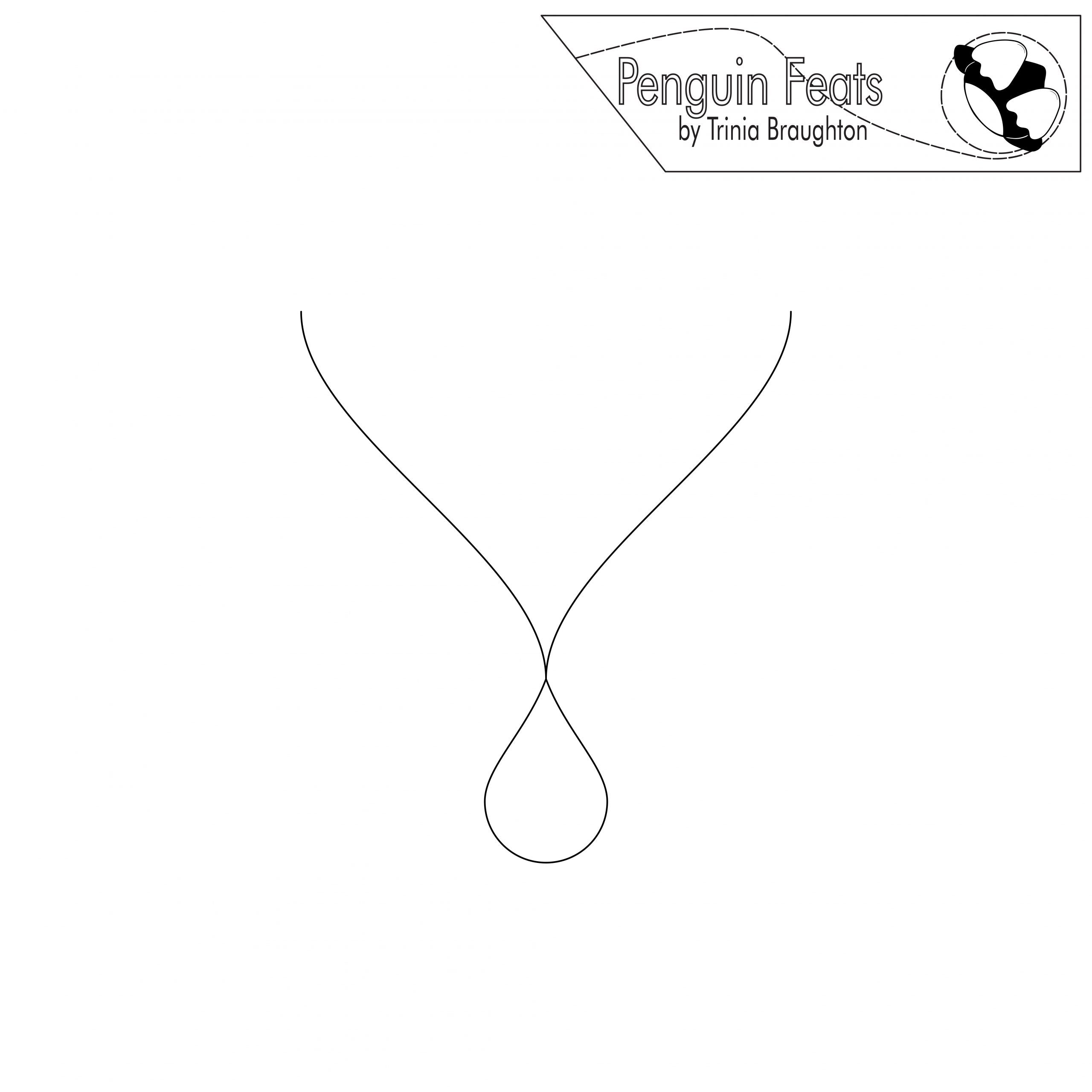 Continuous line design of water drop with 'Penguin Feats' logo at the top