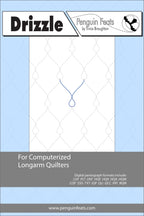 Drizzle pattern for computerized longarm quilters by Penguin Feats on a blue background