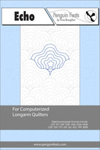 Echo pattern for computerized longarm quilters with a blue background