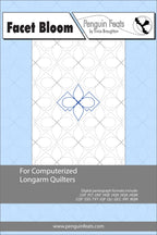 Quilting design pattern with geometric pattern on a light blue background