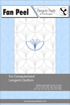 Pattern sheet for computerized longarm quilters with blue design on a light blue background