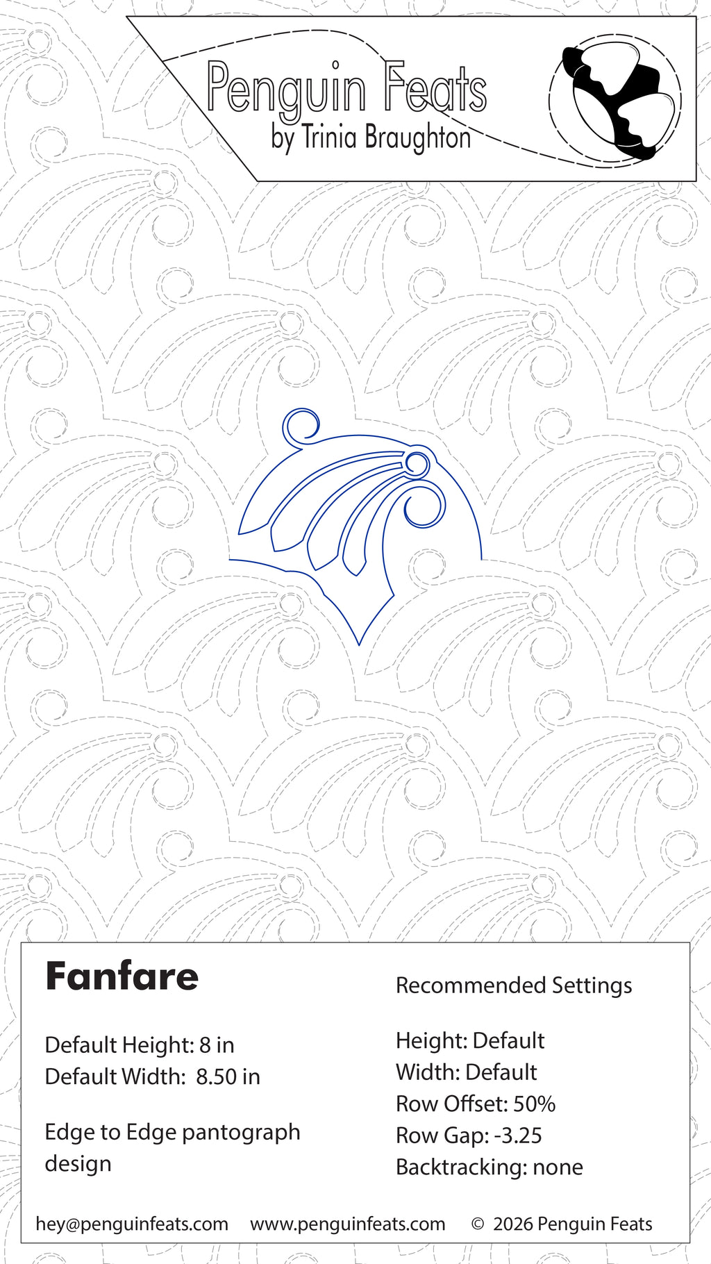 Fanfare Digital Quilting Design