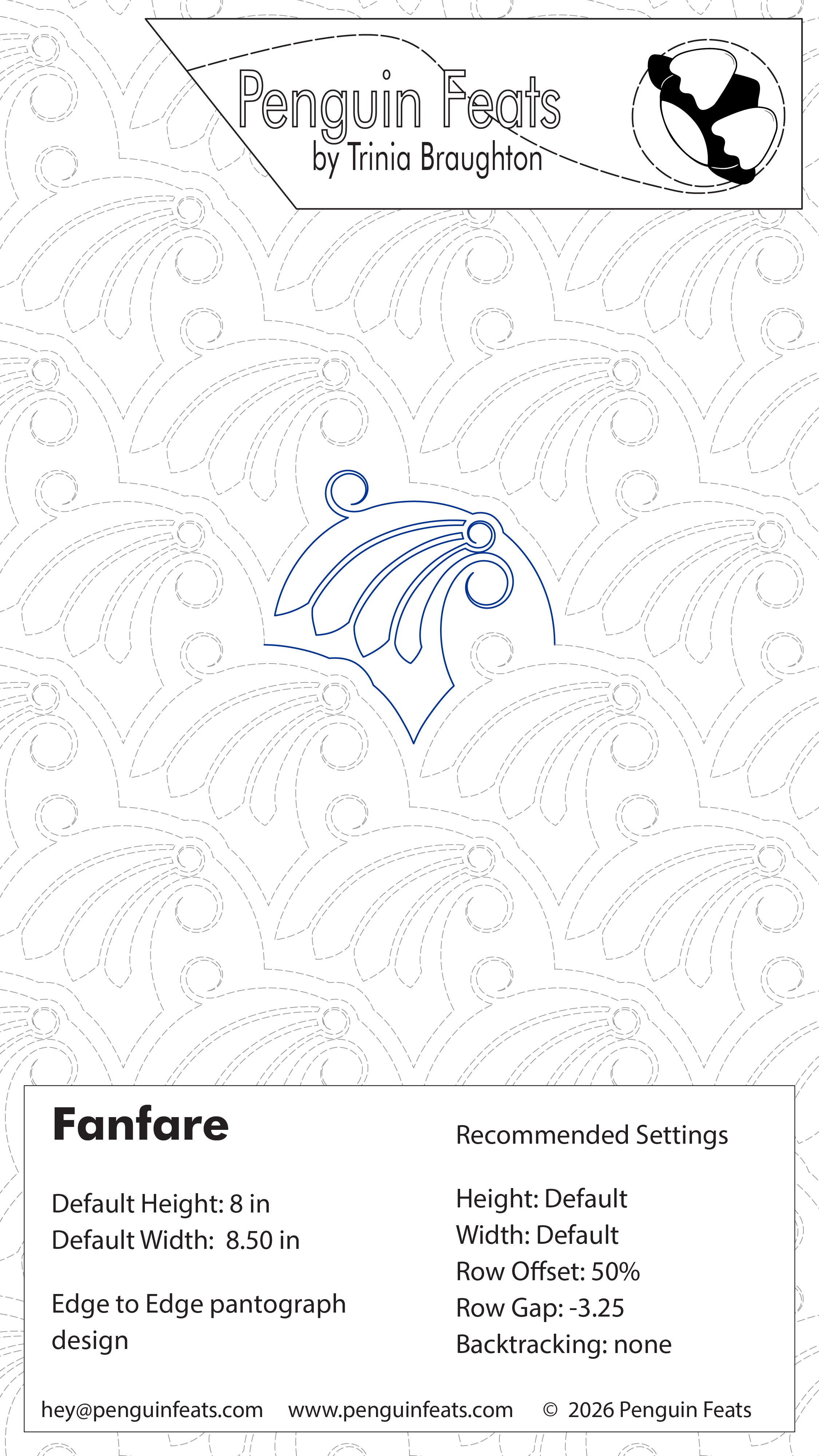 Fanfare Digital Quilting Design