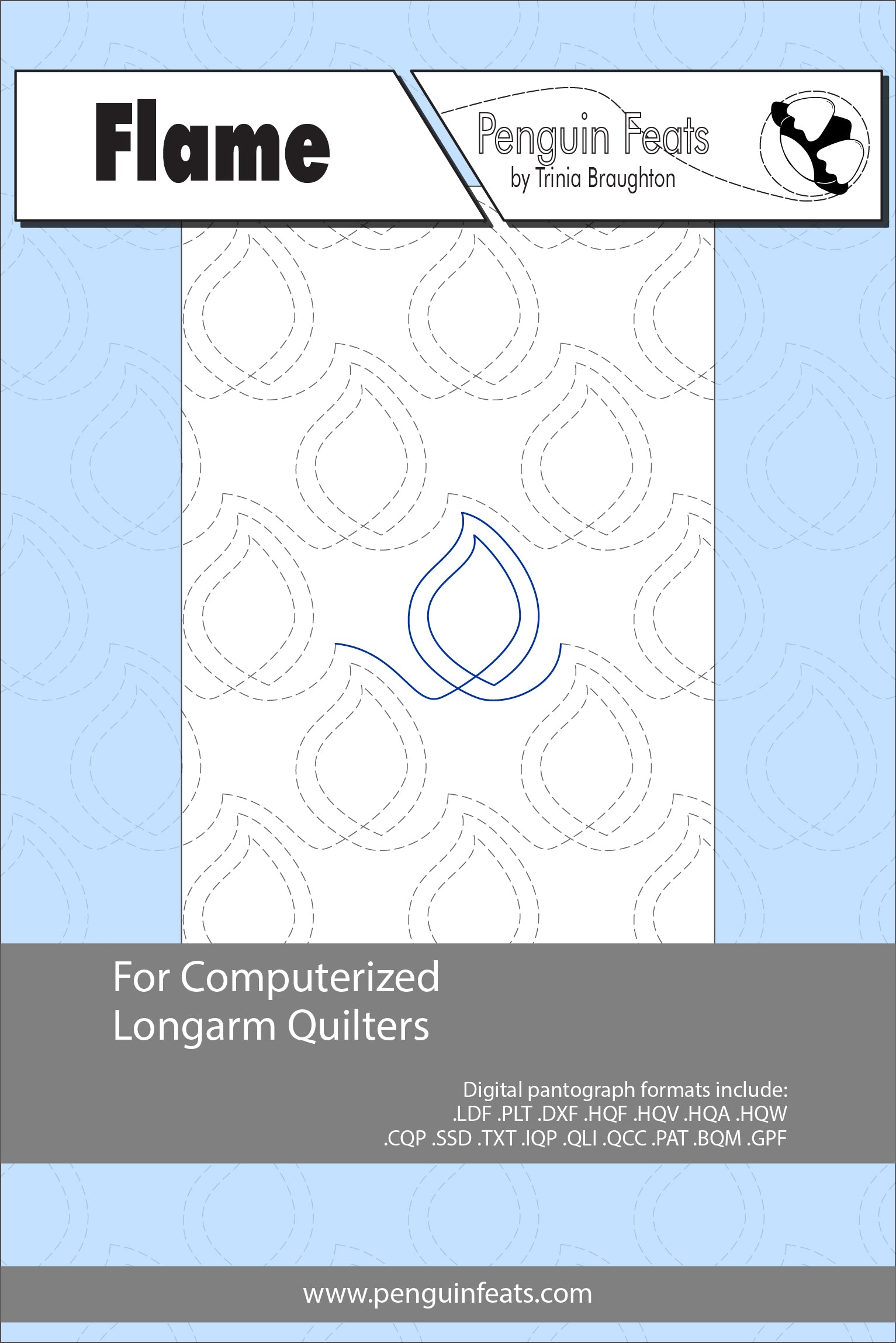 Flame Digital Quilting Design