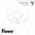 Outline of a flower design with 'Penguin Feats' branding at the top.