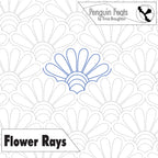 Quilting pattern with 'Flower Rays' design and branding at the top right corner.