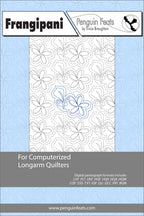 Pattern sheet for computerized longarm quilters with floral design and branding.