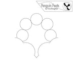 Continuous line design of circles in an art with 'Penguin Feats' branding at the top.