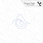 Design with concentric circles and heart shapes, featuring the brand 'Penguin Feats' by Trinia Braughton.