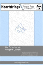 Pattern sheet for computerized longarm quilters with a blue and gray design on a white background.