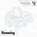 Humming bird design with 'Penguin Feats' branding and 'Humming' text on a white background.