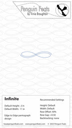 Penguin Feats Infinite setting sheet with design and branding information.