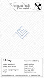 Design sheet for a Inkling with geometric pattern and branding information.