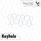 Outline of a keyhole shape with 'Penguin Feats' branding at the top.