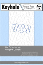 Pattern sheet for computerized longarm quilters with keyhole design illustration.