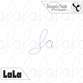 Text with 'Penguin Feats' and 'LaLa' branding on a white background