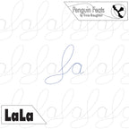 Text with 'Penguin Feats' and 'LaLa' branding on a white background