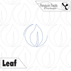 Outline of a leaf on a white background with 'Penguin Feats' branding.