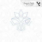 Outline of a lily inspired design on a white background with 'Penguin Feats' branding.