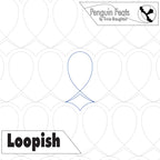 Patterned background with 'Penguin Feats' and 'Loopish' text, featuring a logo.