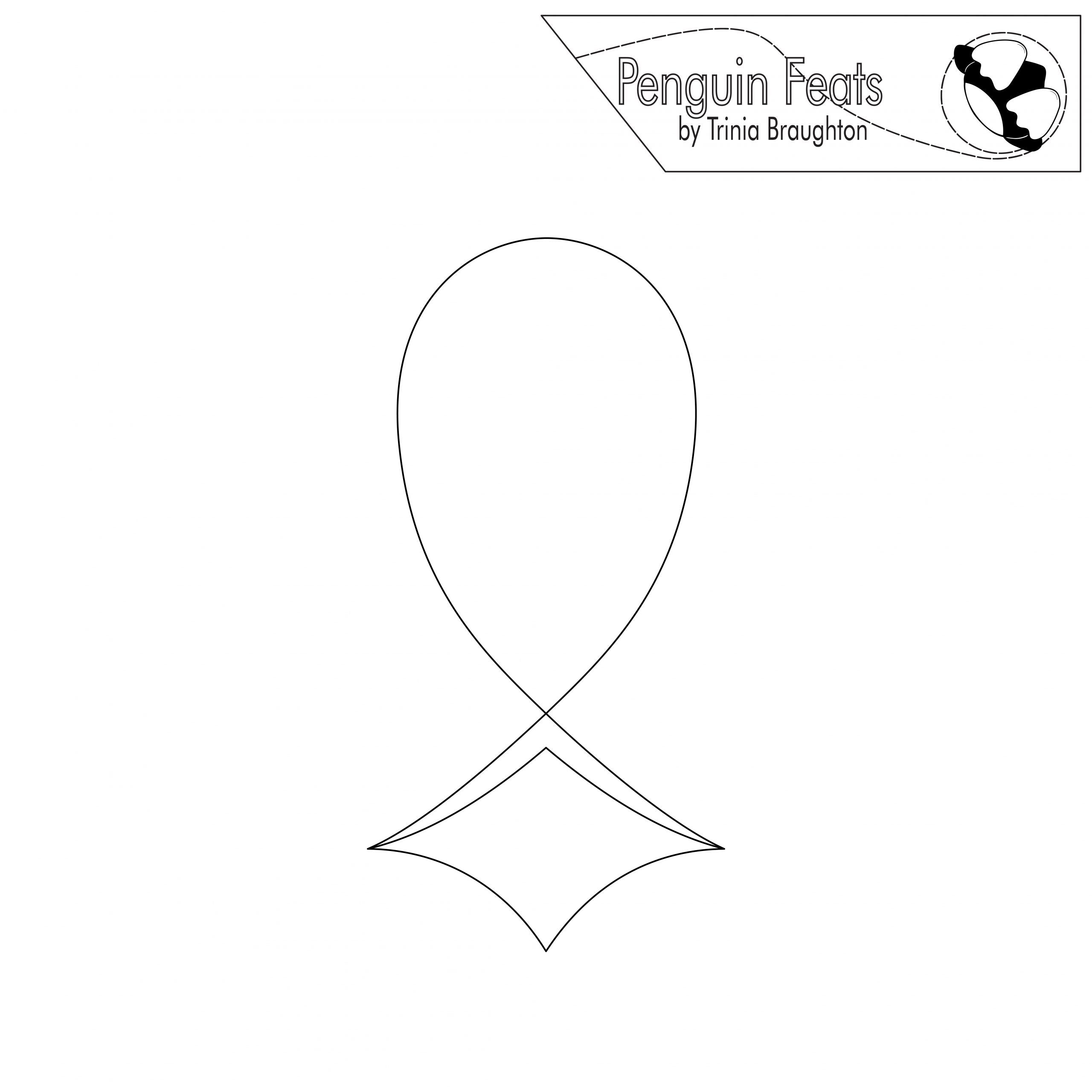 Outline of a fish shape with 'Penguin Feats by Trinia Braughton' logo at the top.