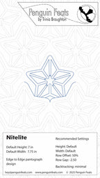 Star-shaped design with technical specifications on a white background