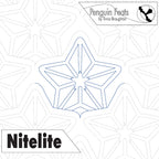 Star-shaped design with 'Penguin Feats' and 'Nitelite' branding on a geometric patterned background.